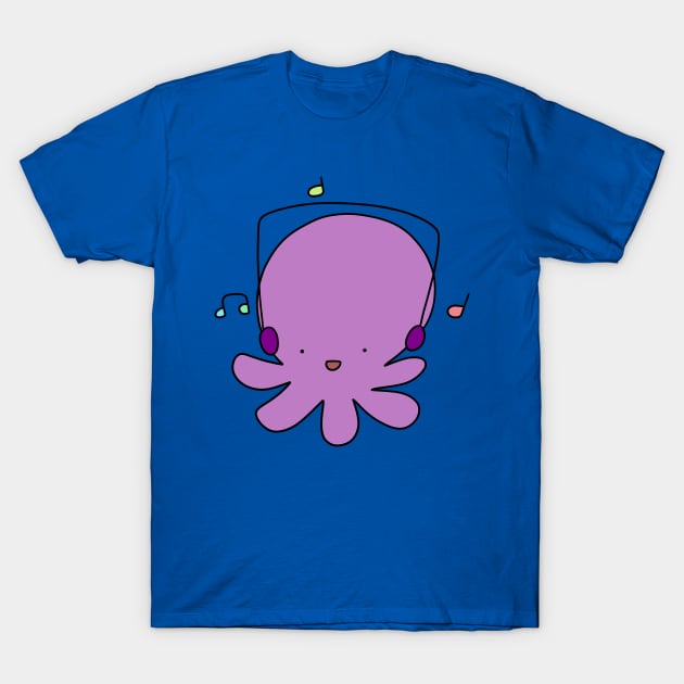 Dancing Headphones Octopus T-Shirt by saradaboru